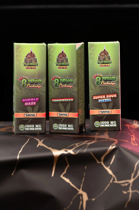 Trap House Exotics STVA 1000mg  Delta-8 1g THC Vape Cartridges - Bittchaser Smoke Shop