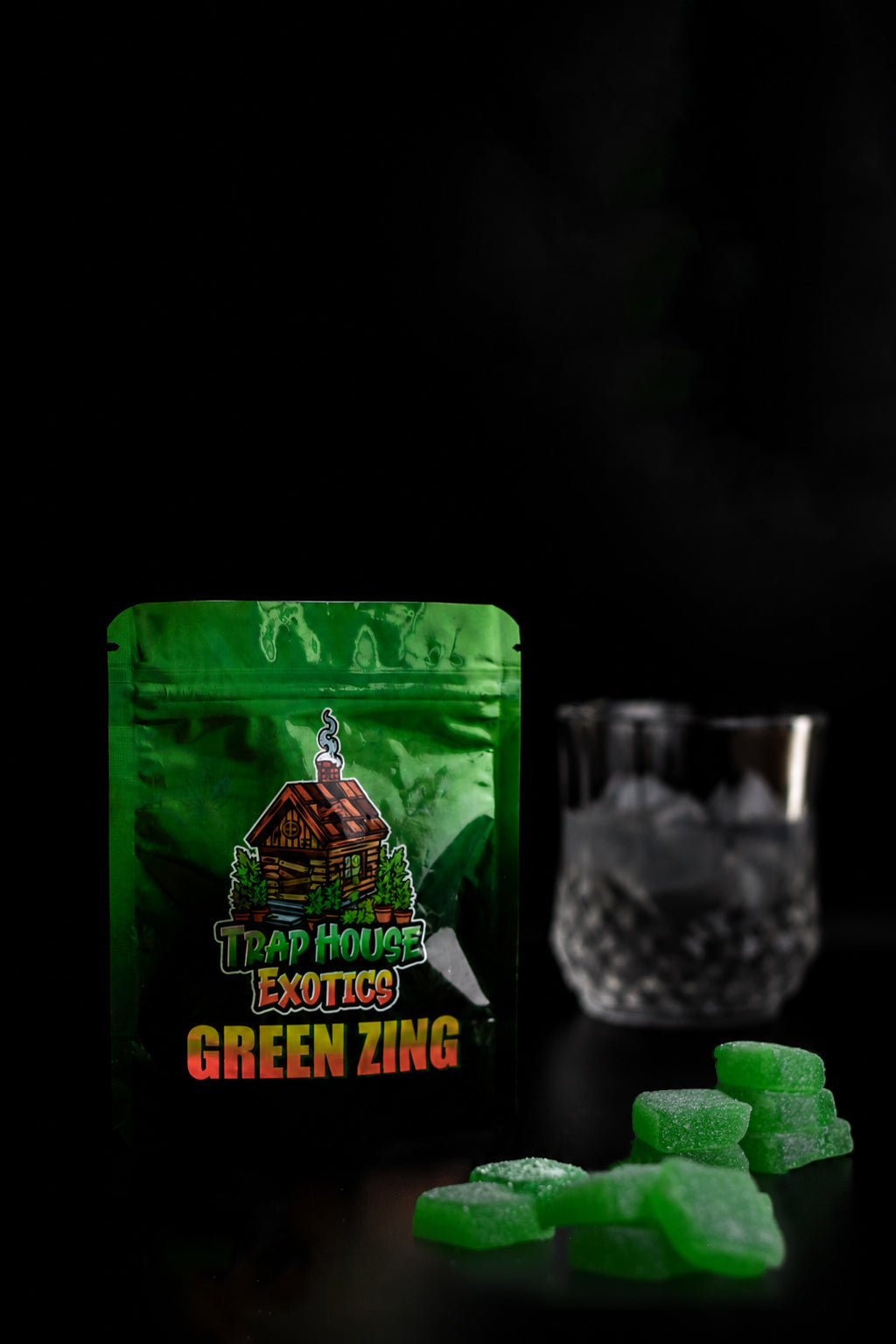 Trap House Exotics Green Zing Gummies 5000mg THc Blend - Bittchaser Smoke Shop