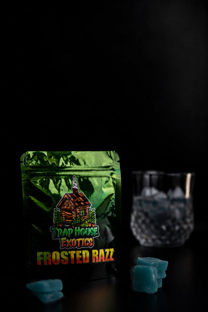 Trap House Exotics Frosted Razz Gummies 5000mg THc Blend - Bittchaser Smoke Shop