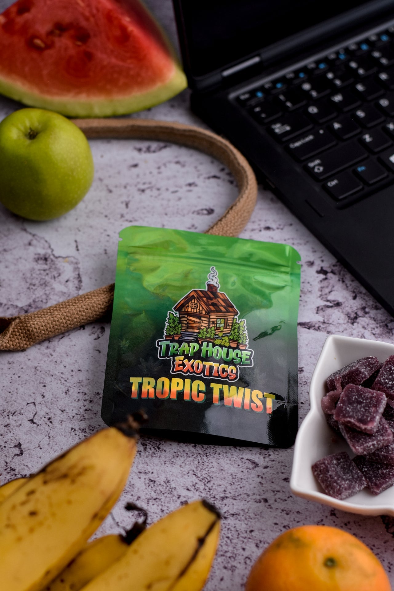 Trap House Exotics Tropic Twist Gummies 5000mg THc Blend - Bittchaser Smoke Shop