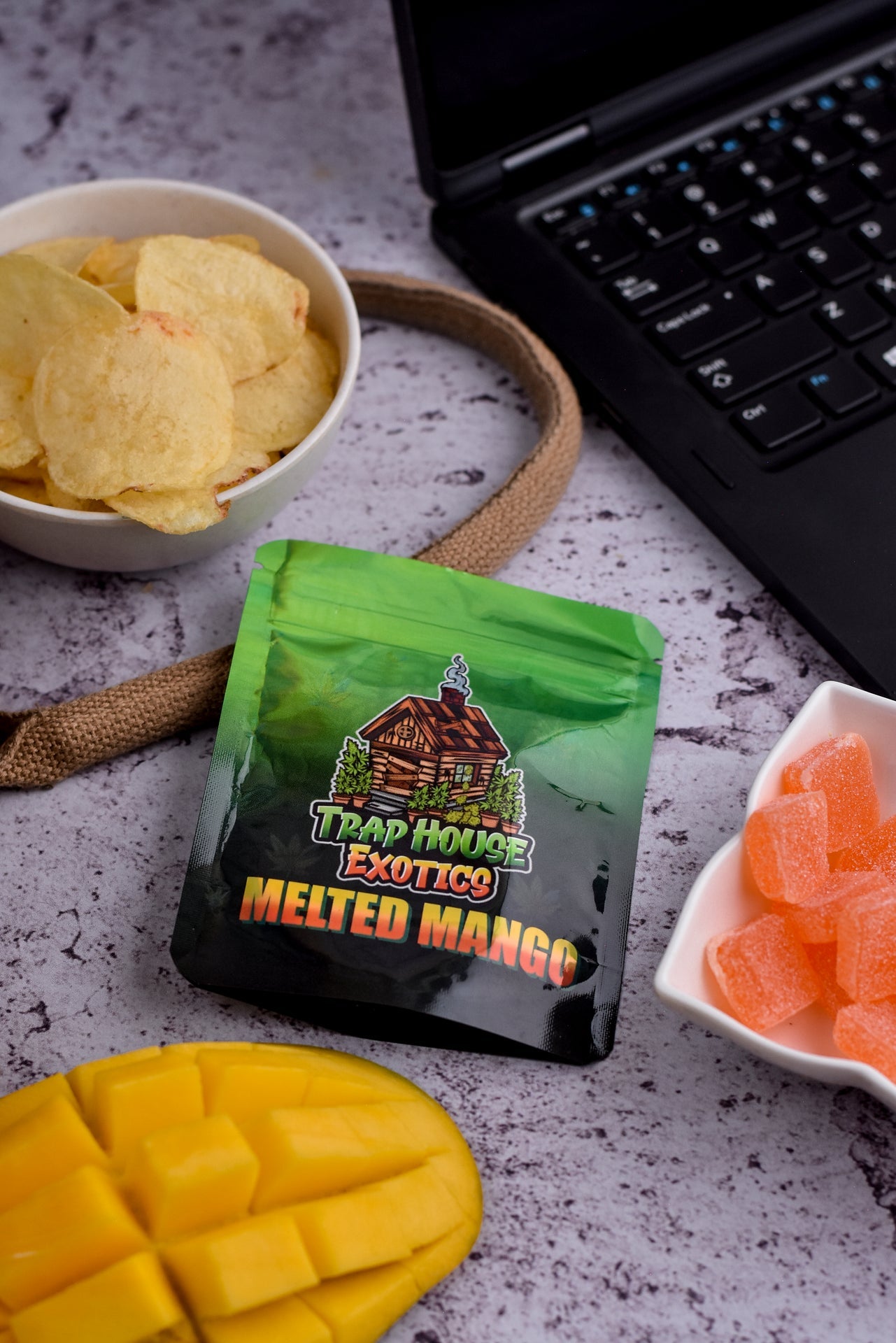 Trap House Exotics Melted Mango Gummies 5000mg THc Blend - Bittchaser Smoke Shop