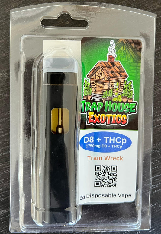 Delta 8 THC 1750mg +THCp 2g Disposable Vape: Trainwreck