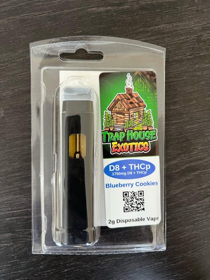 Delta 8 THC 1750mg + 2g THCp Disposable Vape-Blueberry Cookies