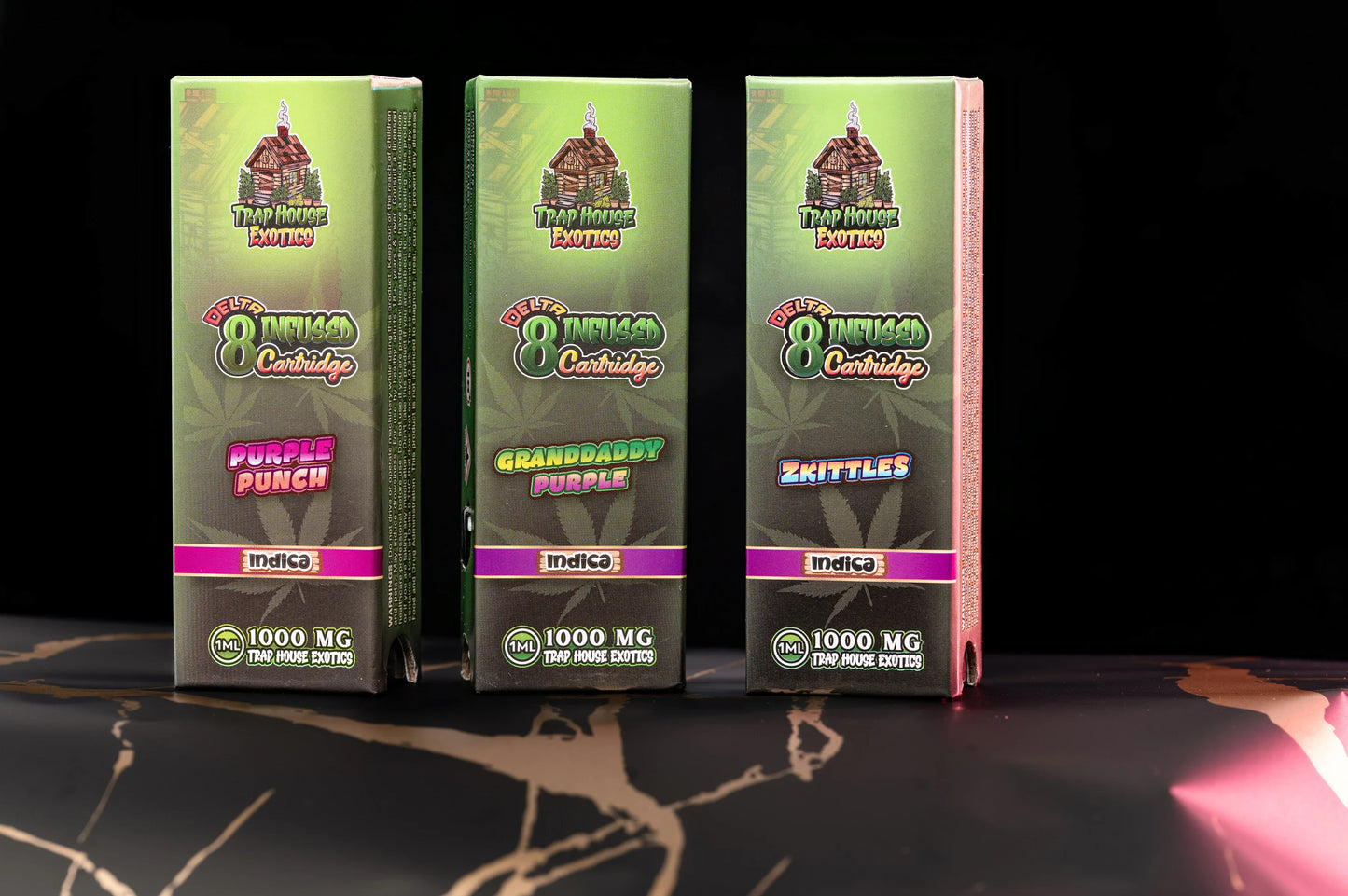Trap House Exotics Ind^ca 1000mg Delta-8 1g THC Vape Cartridges - Bittchaser Smoke Shop